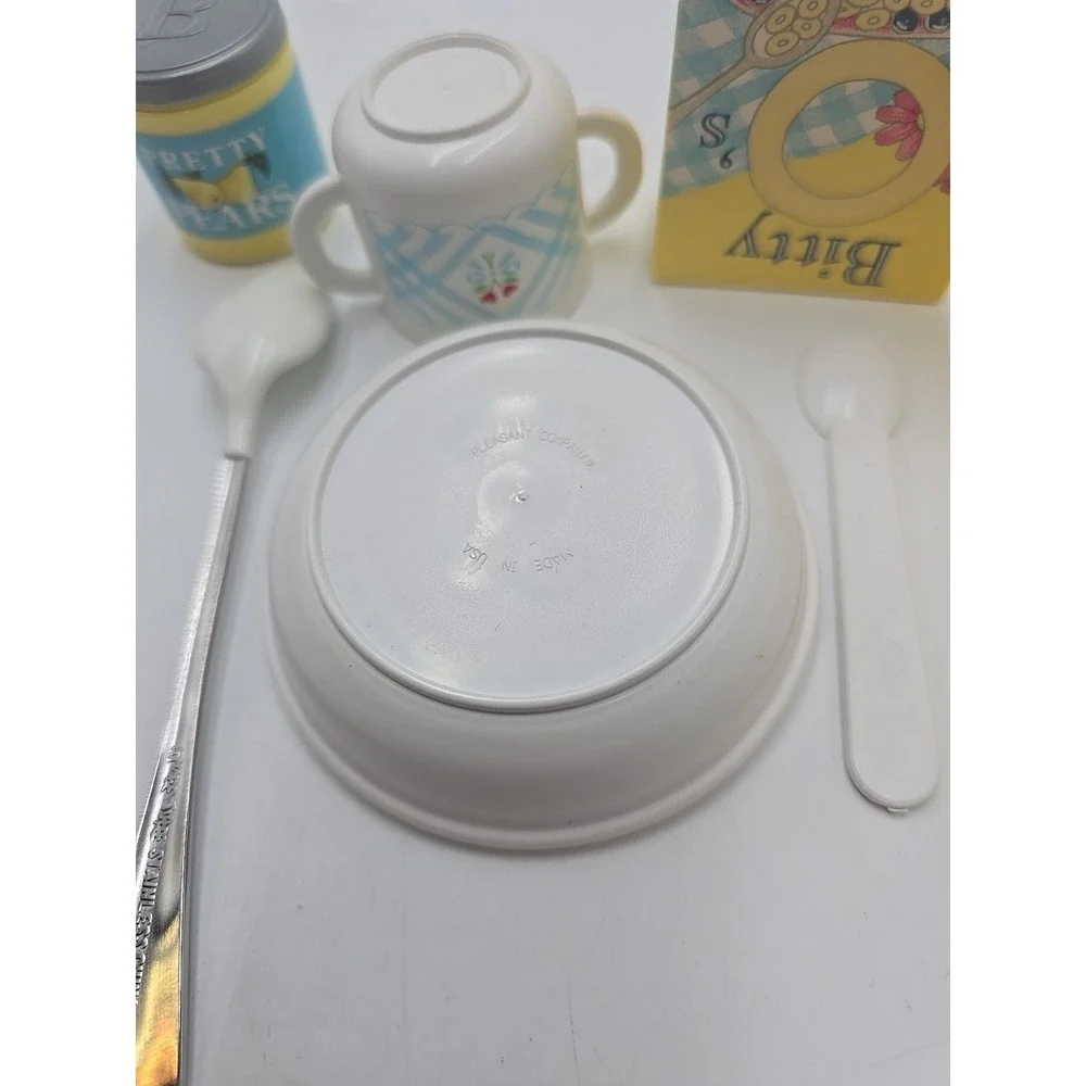 Pleasant Company AG Bitty Baby Breakfast‎ Set, O's Cereal, Bowl & Cup, pears